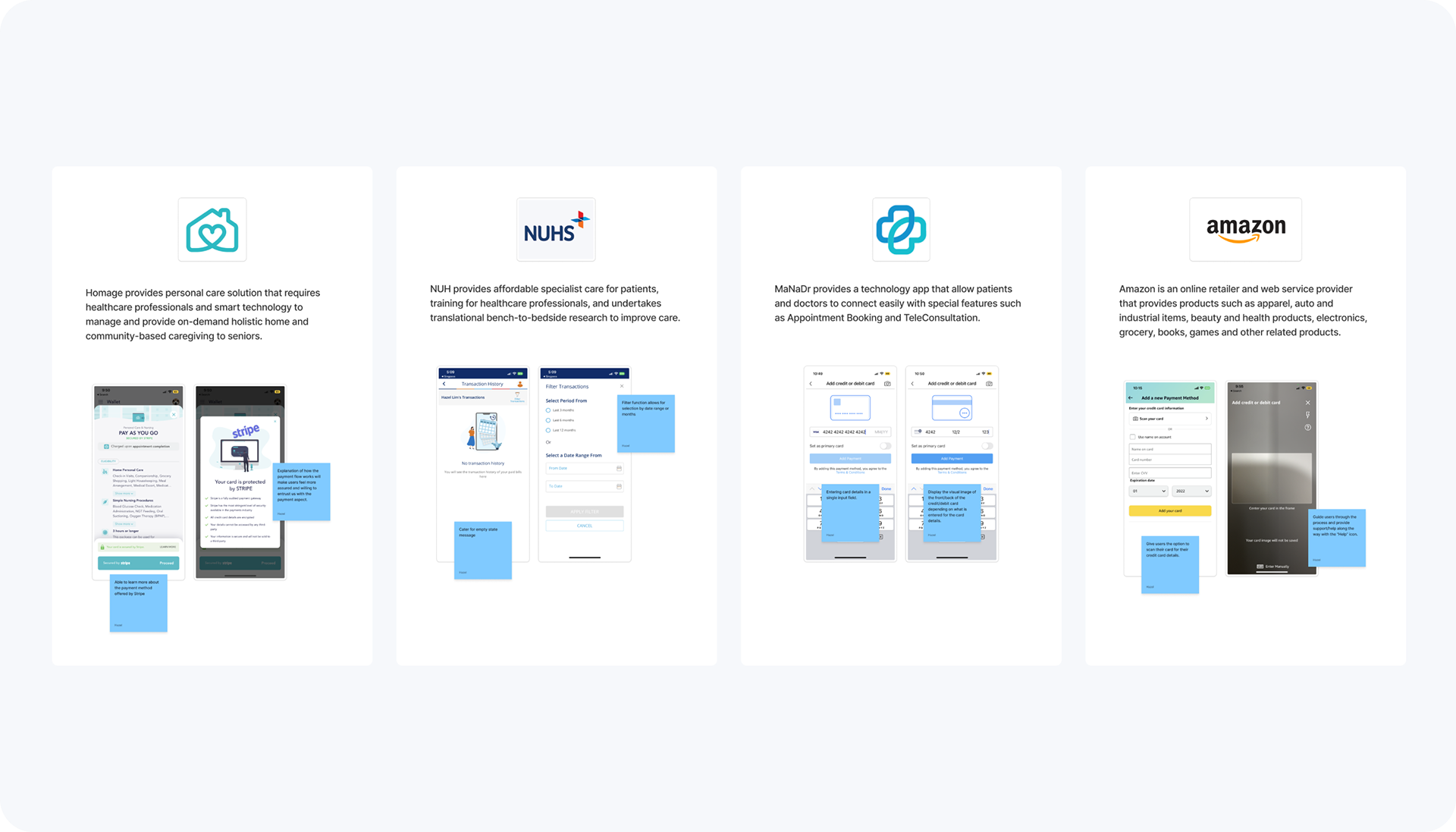 Examining payment flows and competitors to identify usability issues and interface gaps.